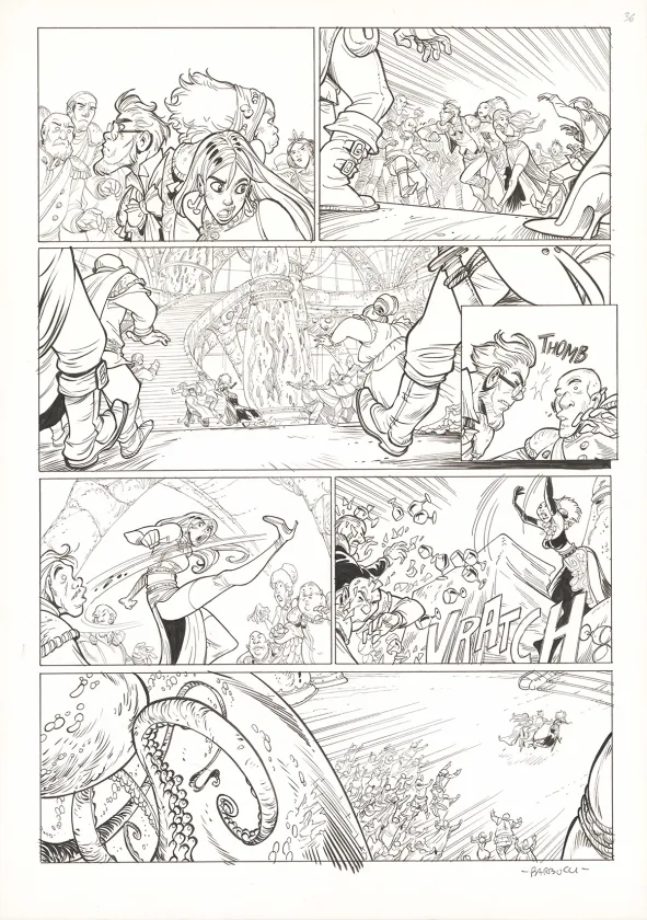 Black and white original page, Ekhö Monde miroir, La Sirène de Manhattan (T.8), Alessandro Barbucci