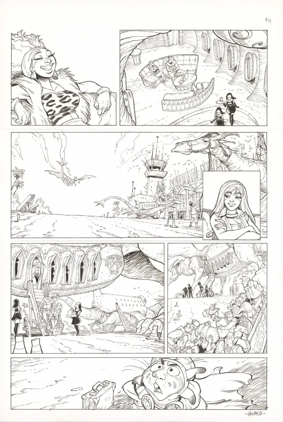 Black and white original page, Ekhö Monde miroir, Abidjan-Nairobi Express (T.9), Alessandro Barbucci