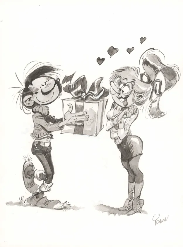Black and white illustration,  Yoann