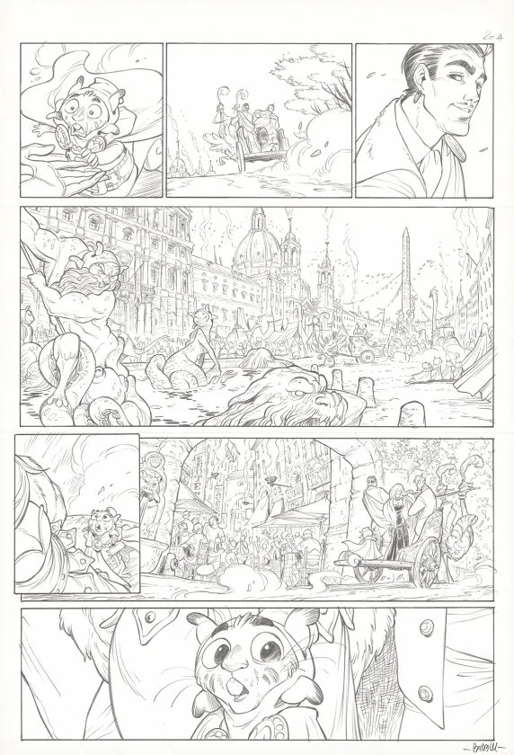 Planche noir et blanc, Ekhö Monde miroir, Le Secret des Preshauns (T.5), Alessandro Barbucci