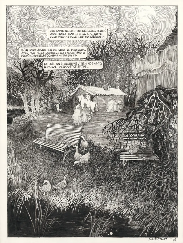 Planche noir et blanc, Le Bestiaire du crépuscule, Daria Schmitt
