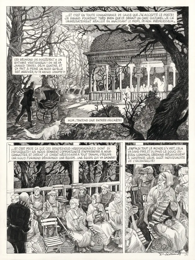 Planche noir et blanc, Le Bestiaire du crépuscule, Daria Schmitt