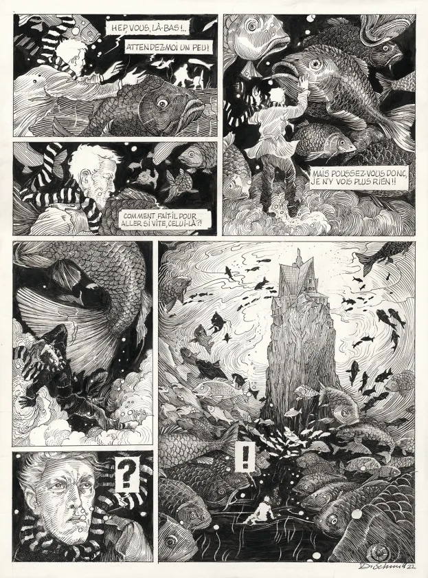 Planche noir et blanc, Le Bestiaire du crépuscule, Daria Schmitt