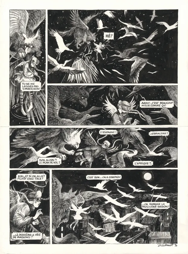 Planche noir et blanc, Ornithomaniacs, Daria Schmitt