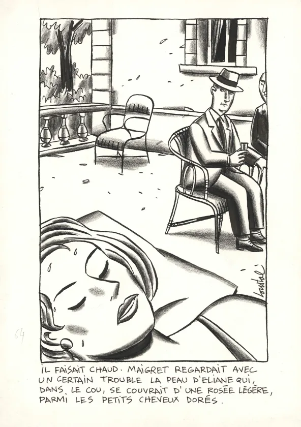 Illustration noir et blanc, Menaces de mort,  Loustal