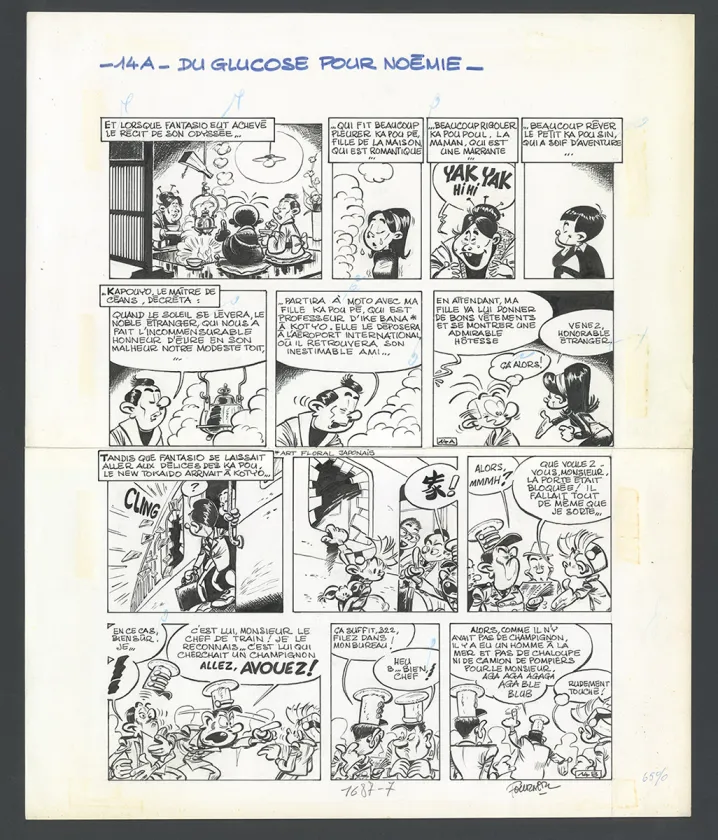 Planche noir et blanc, Spirou et Fantasio, Du Glucose pour Noémie (T.21), Jean-Claude Fournier