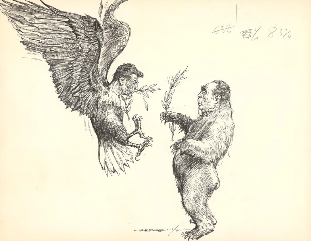 Illustration noir et blanc, Guido Buzzelli