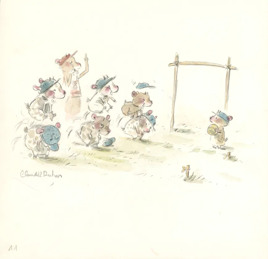 Illustration couleur, Bibi, Bibi et le secret des doudous, Claude K. Dubois