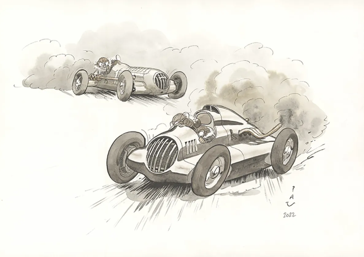 Colored illustration, Curtiss Hill,  Pau 