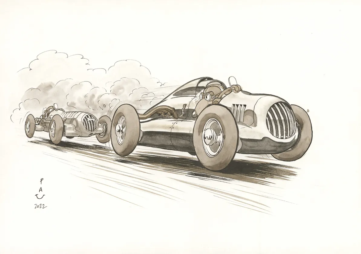 Colored illustration, Curtiss Hill,  Pau 
