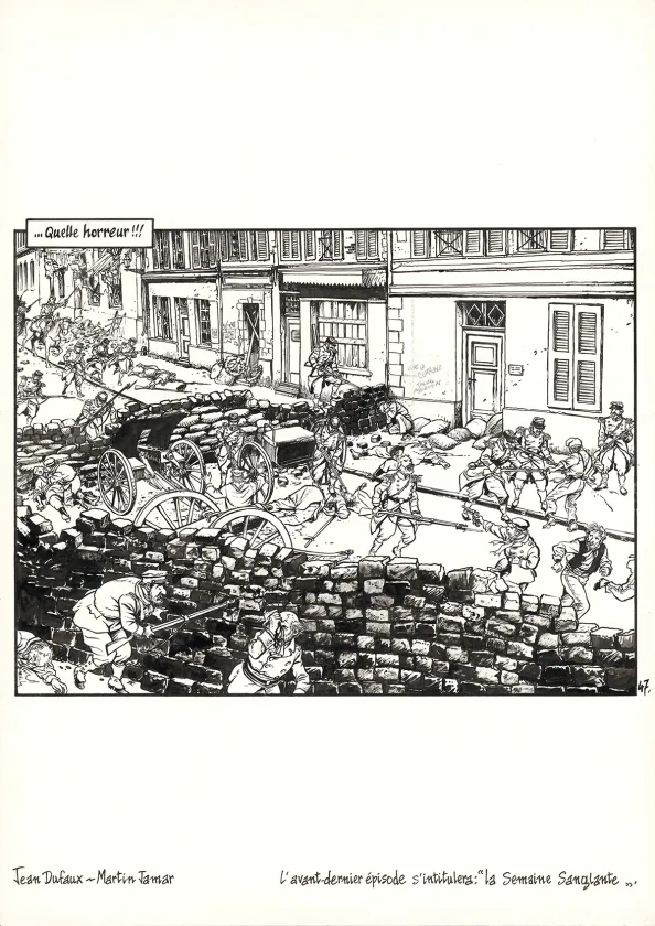 Black and white original page, Les Voleurs d'Empire, Chat qui mord (T.5), Martin Jamar