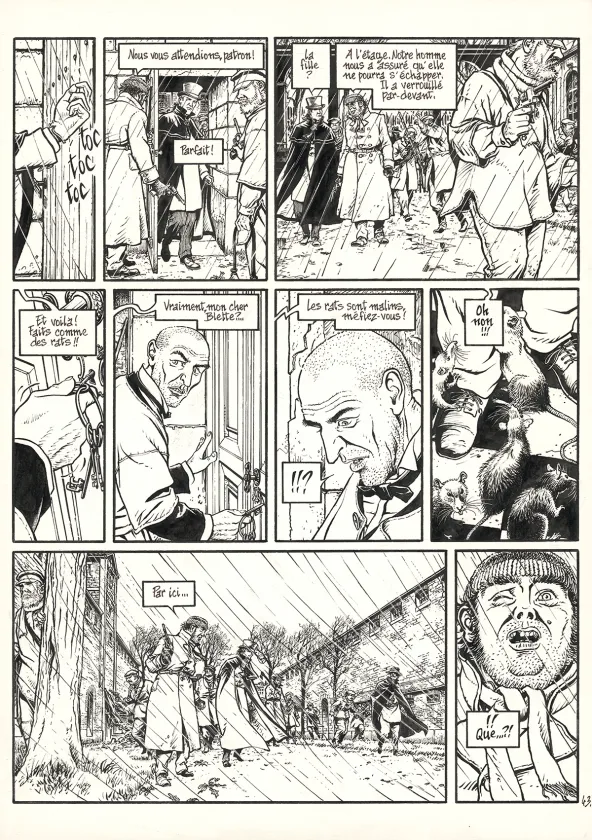 Planche noir et blanc, Les Voleurs d'Empire, Chat qui mord (T.5), Martin Jamar