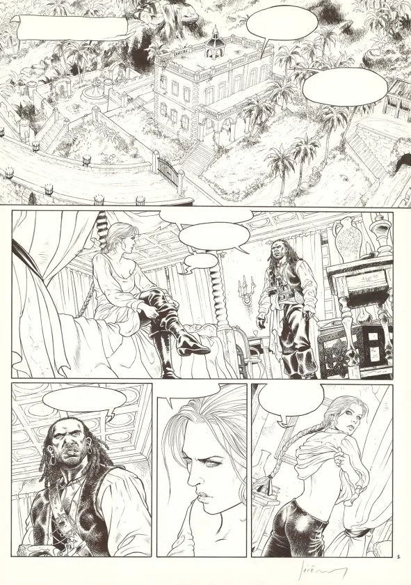 Black and white original page, Barracuda,  Jérémy