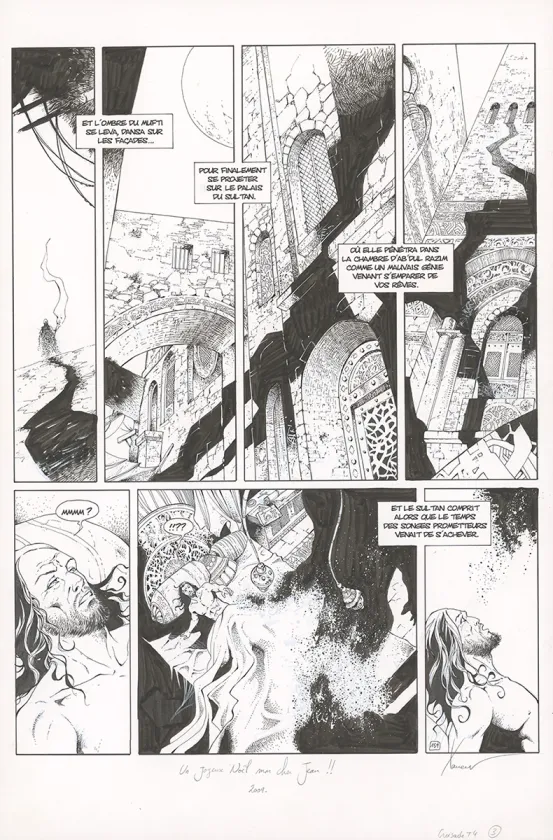 Planche noir et blanc, Croisade, Le maître des machines (T.3), Philippe Xavier