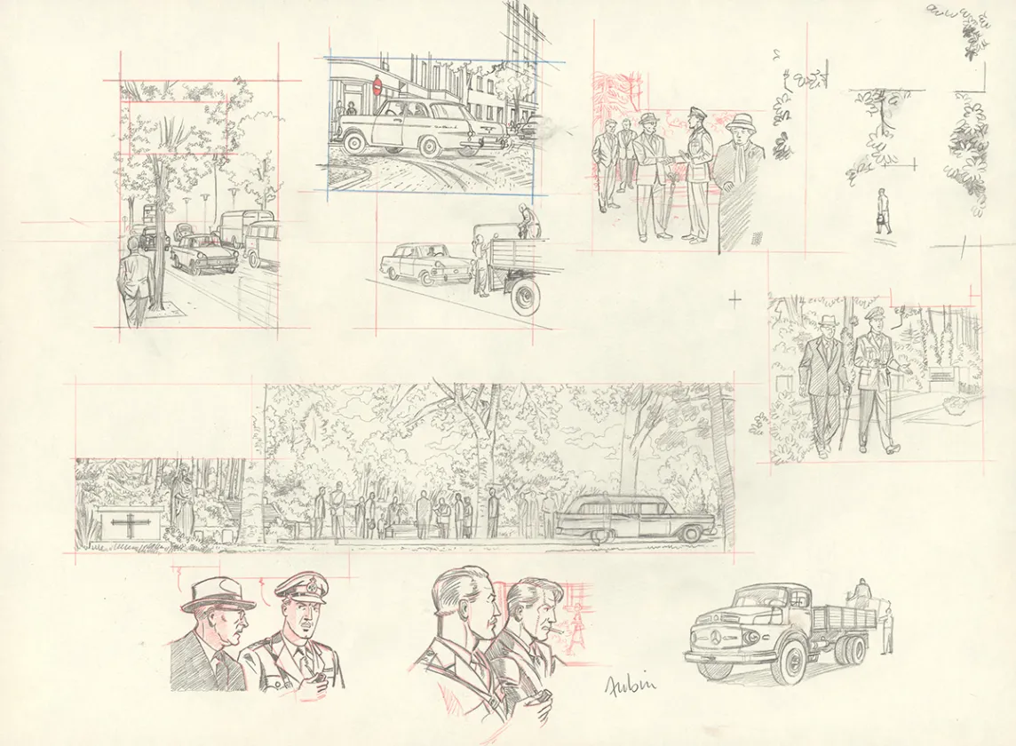 Sketch, Blake et Mortimer, Huit heures à Berlin (T.29), Antoine Aubin