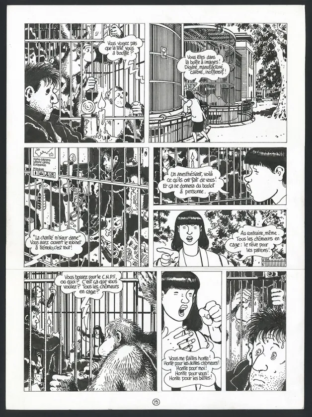 Black and white original page, La Débauche, Jacques Tardi