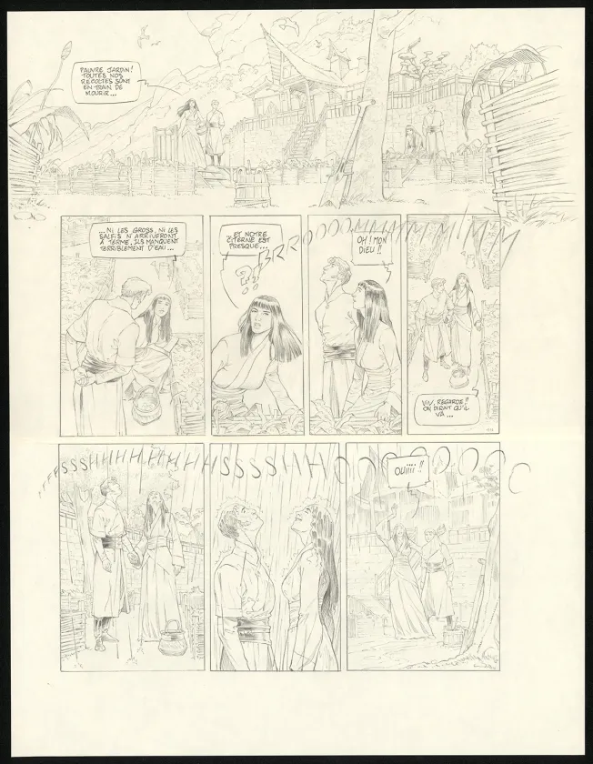 Black and white original page, Sprague (T.1), Olivier Roman