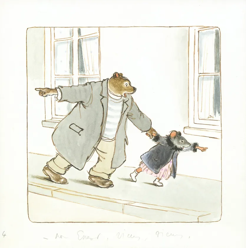 Illustration couleur, Ernest et Célestine, Le Patchwork, Gabrielle Vincent