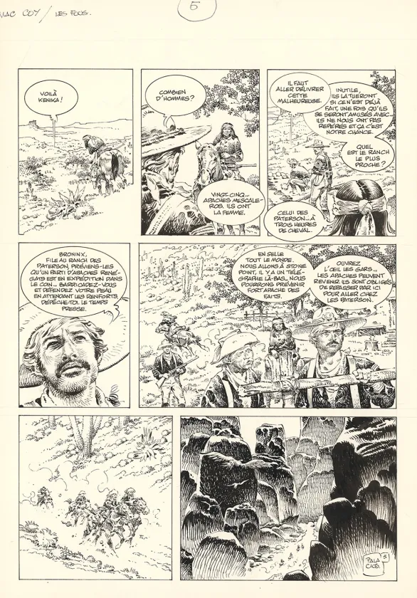 Planche noir et blanc, Mac Coy, Le Désert des fous (T.14), Antonio Hernandez Palacios