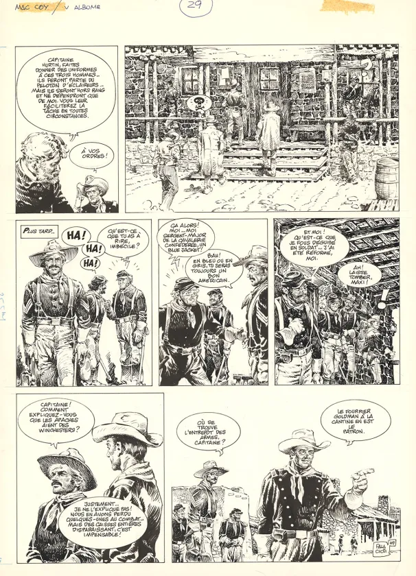 Black and white original page, Mac Coy, Wanted Mac Coy (T.5), Antonio Hernandez Palacios