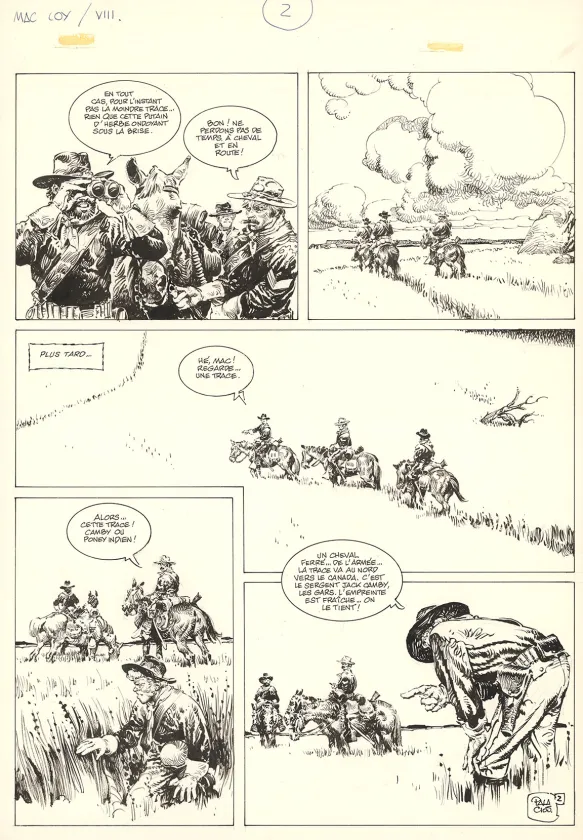 Black and white original page, Mac Coy, Little Big Horn (T.8), Antonio Hernandez Palacios