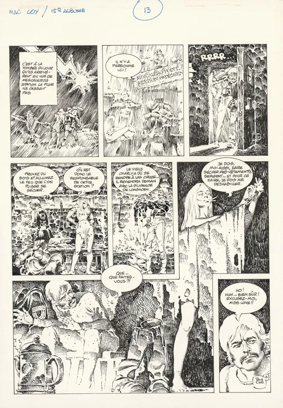Planche noir et blanc, Mac Coy, Mescaleros Station (T.15), Antonio Hernandez Palacios