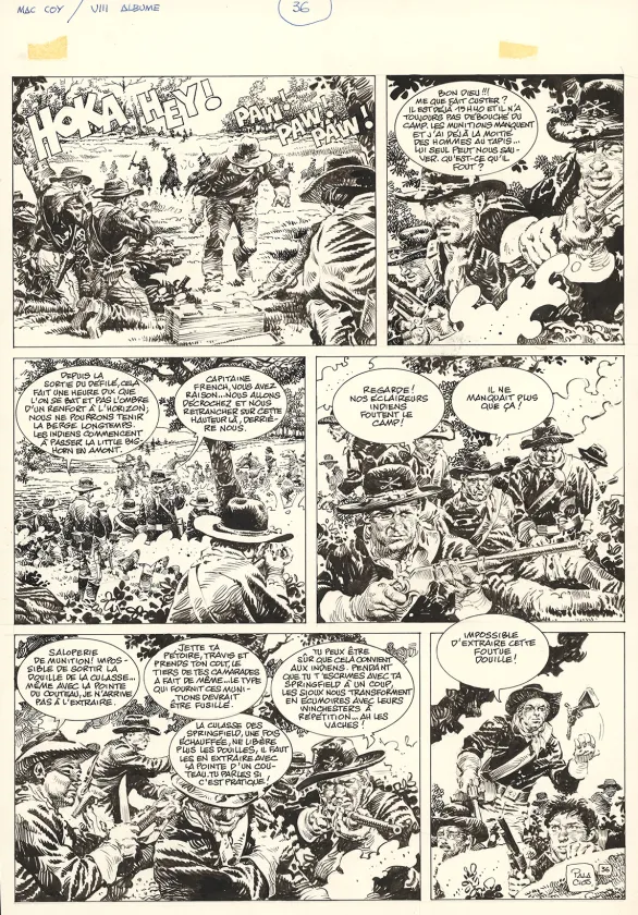 Black and white original page, Mac Coy, Little Big Horn (T.8), Antonio Hernandez Palacios