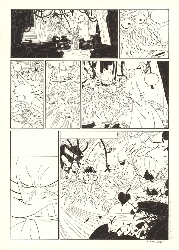 Black and white original page, Donjon Monsters, Un héritage trompeur (T.17), Bertrand Gatignol