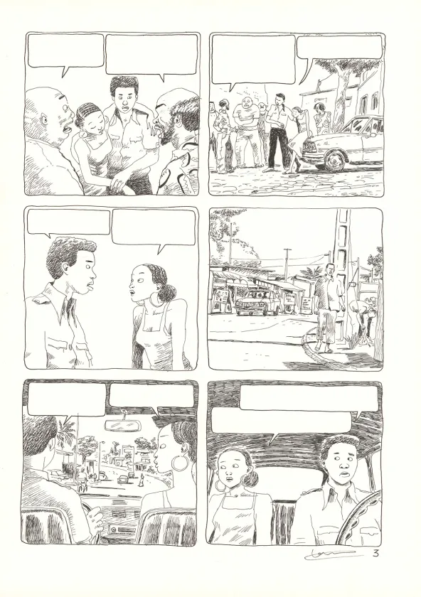 Planche noir et blanc, Aya de Yopougon, Volume 5 (T.5), Clément Oubrerie