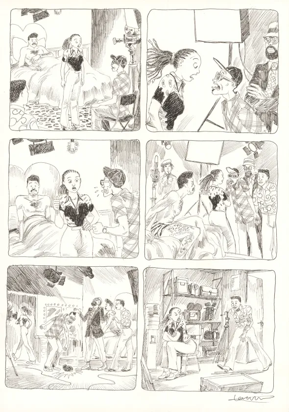 Black and white original page, Aya de Yopougon, Volume 7 (T.7), Clément Oubrerie