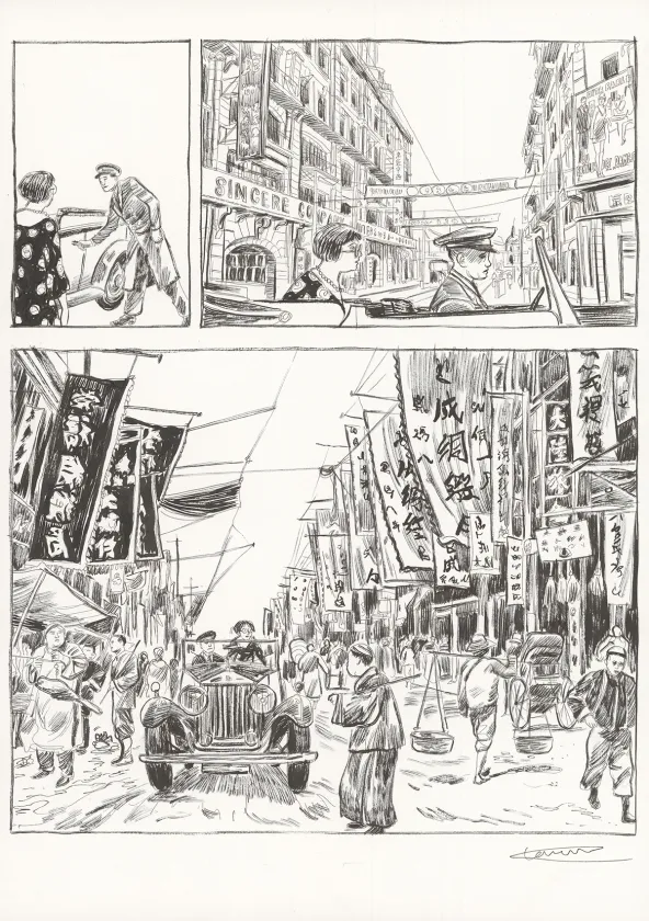 Black and white original page, À mains nues, Tome 2 (T.2), Clément Oubrerie