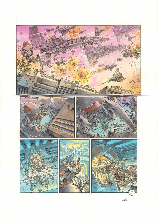 Colored original page, Space Relic Hunters,  Grun