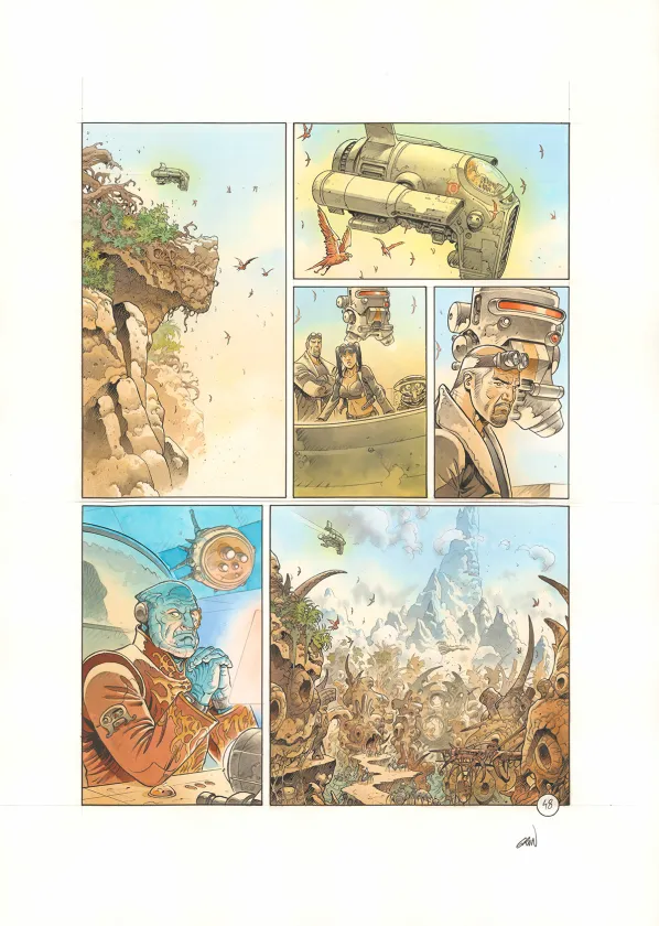 Colored original page, Space Relic Hunters,  Grun