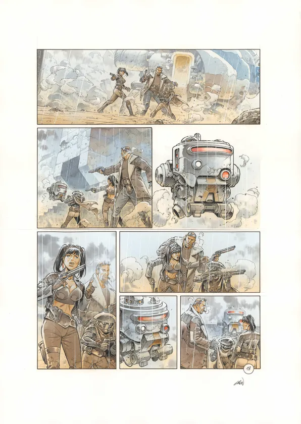 Colored original page, Space Relic Hunters,  Grun