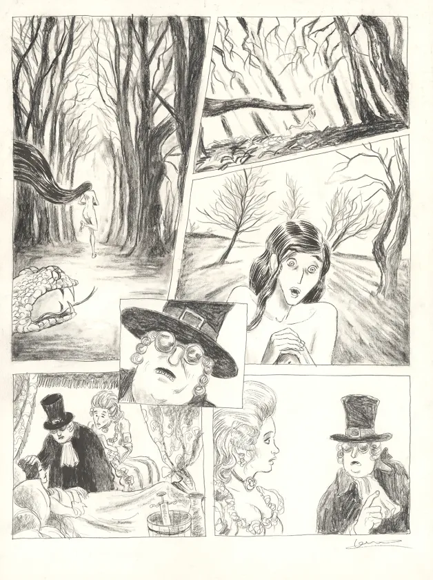 Planche noir et blanc, Voltaire amoureux, Voltaire très amoureux (T.2), Clément Oubrerie
