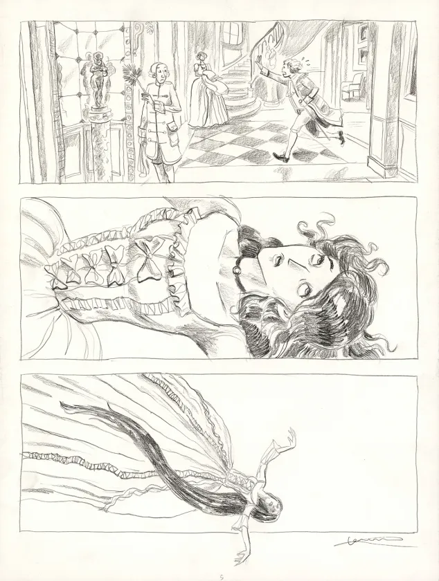 Planche noir et blanc, Voltaire amoureux, Voltaire très amoureux (T.2), Clément Oubrerie