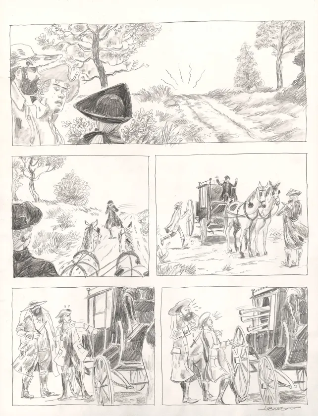 Planche noir et blanc, Voltaire amoureux, Voltaire très amoureux (T.2), Clément Oubrerie