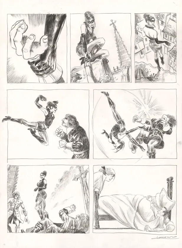 Planche noir et blanc, Voltaire amoureux, Voltaire très amoureux (T.2), Clément Oubrerie