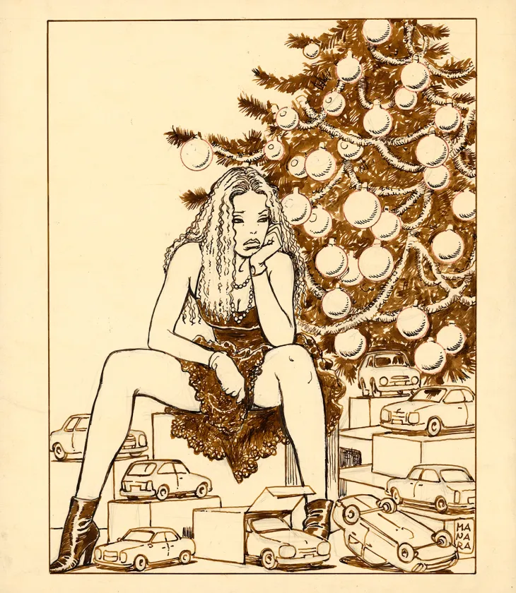 Illustration noir et blanc, Milo Manara