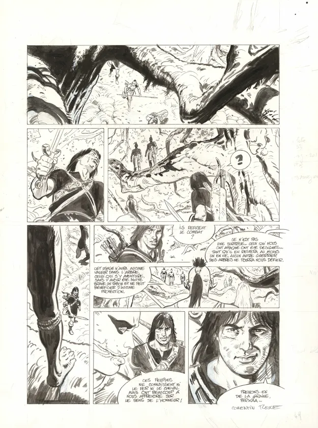 Planche noir et blanc, Thorgal Saga, Wendigo (T.2), Corentin Rouge