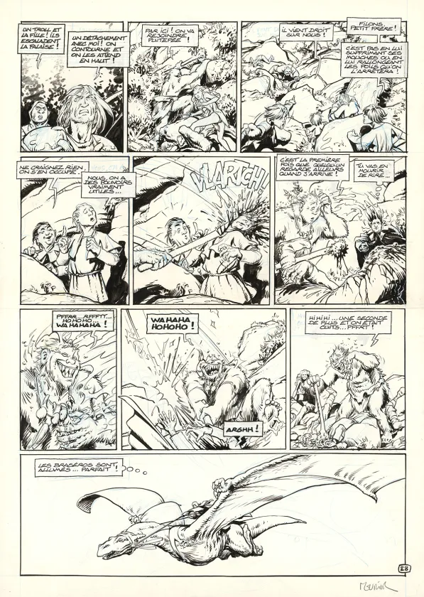 Black and white original page, Trolls de Troy, Histoires trolles (T.1), Jean-Louis Mourier