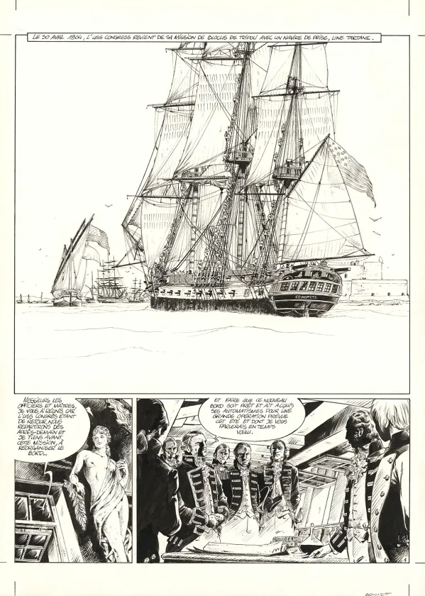 Planche noir et blanc, USS Constitution, Livre III - À terre comme en mer, justice sera faite (T.3), Franck Bonnet