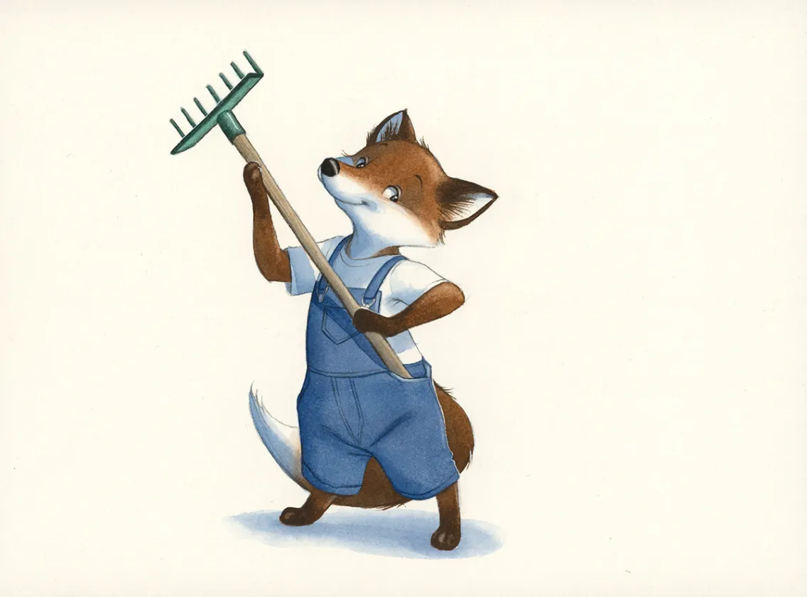 Colored illustration, Les Géniales inventions de Léonard le renard, Méli-mélo de saison (T.1), Julie Mellan