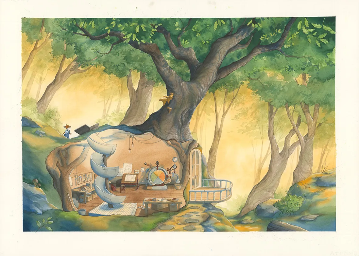 Colored illustration, Les Géniales inventions de Léonard le renard, Méli-mélo de saison (T.1), Julie Mellan