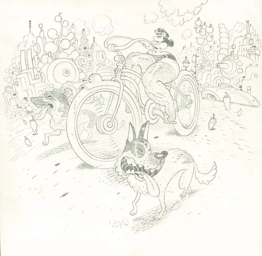 Black and white illustration, Dave Cooper