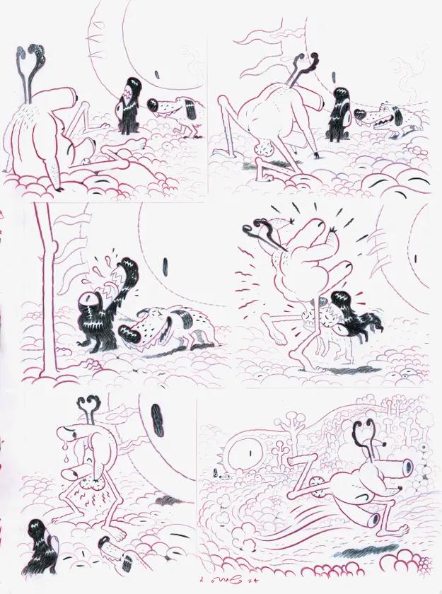 Planche noir et blanc, Dog Head, Dave Cooper