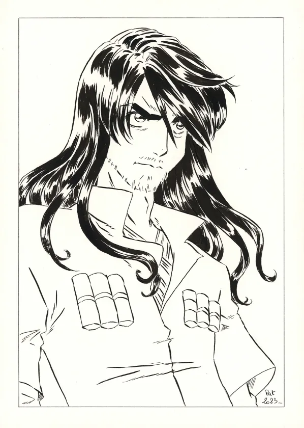 Black and white illustration, La Rose écarlate , Patricia  Lyfoung 