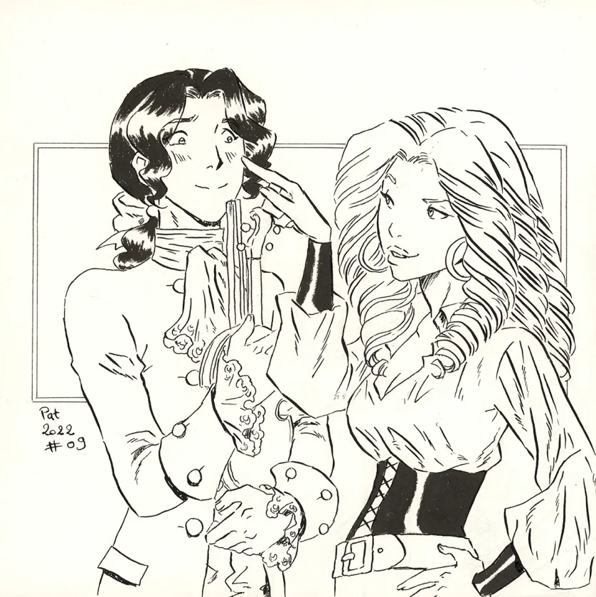 Illustration noir et blanc, La Rose écarlate , Patricia  Lyfoung 