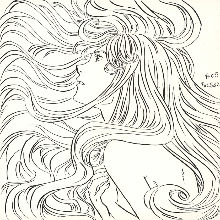 Black and white illustration, La Rose écarlate , Patricia  Lyfoung 