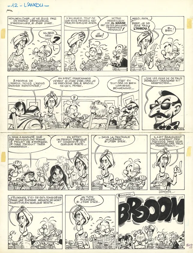 Planche noir et blanc, Spirou et Fantasio, L'Ankou (T.27), Jean-Claude Fournier